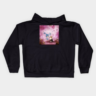 Sweet fairy is playing  with cute cat Kids Hoodie